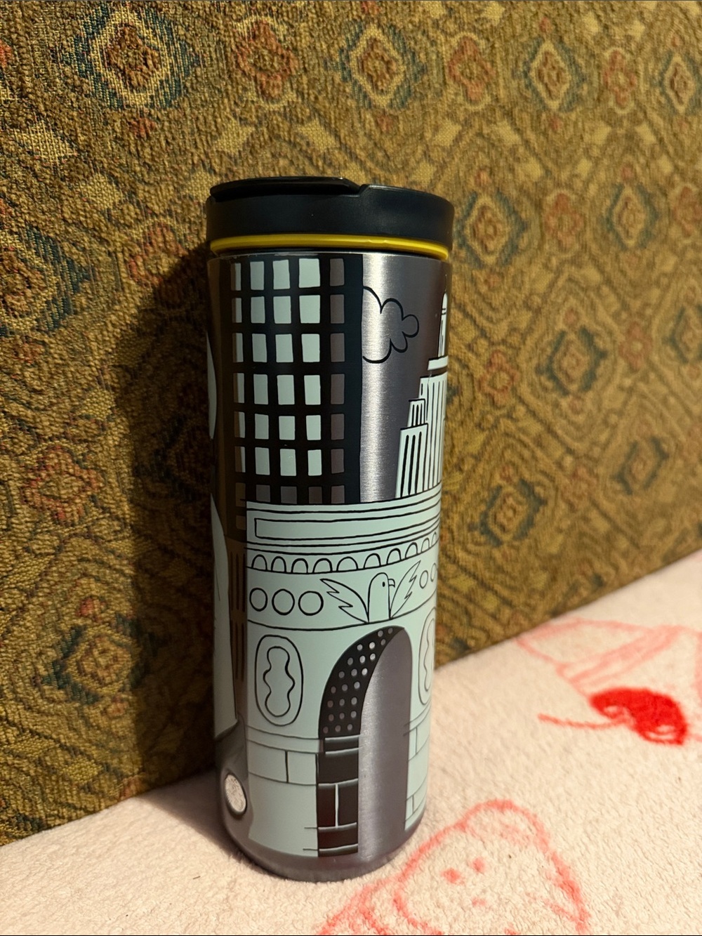Starbucks Travel Tumbler - New York City Design - Black and Yellow